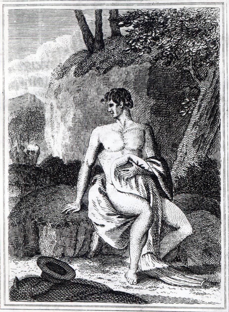 Mungo Park v Africe, ilustrace z „Cesty ve vnitrozemí Afriky: provedené v letech 1795, 1796 a 1797“, vydané v roce 1816 (tisk) od English School