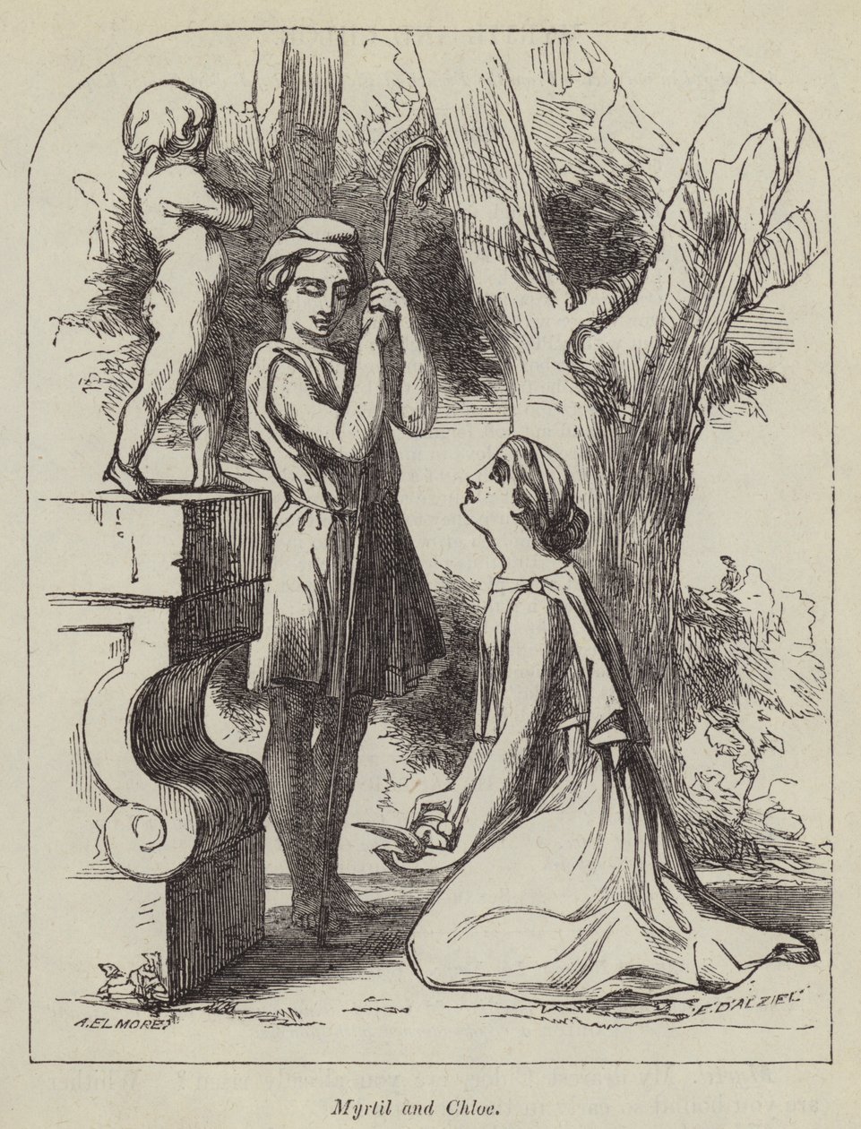 Myrtil a Chloe (rytina) od English School