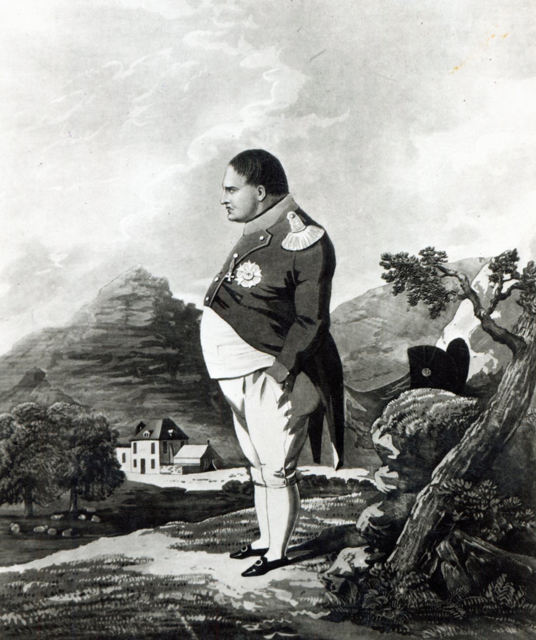 Napoleon na ostrově Svatá Helena, 1820 od English School