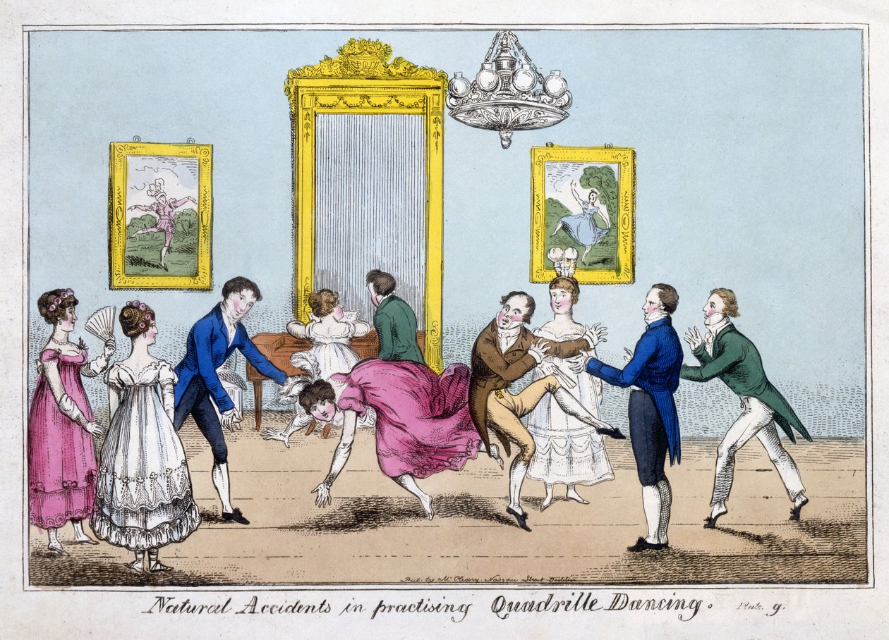 Přírodní úrazy při cvičení Quadrille Dancing, hospoda. Cleary od English School