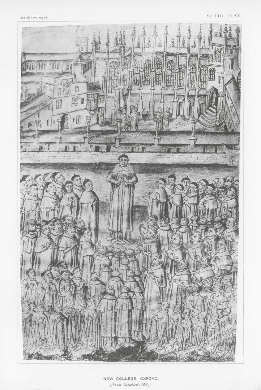 New College, Oxford (litografie) od English School