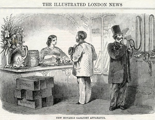 New Movable Gaslight Apparatus, převzato z London Illustrated News od English School