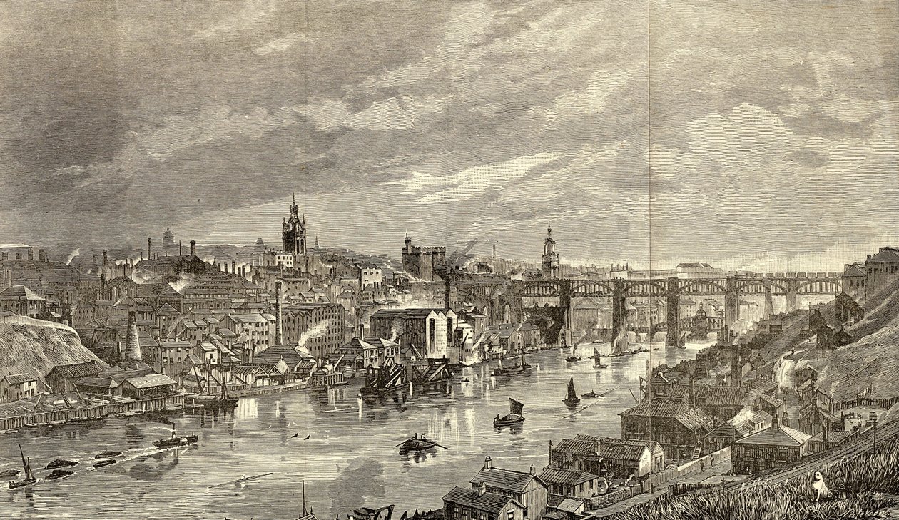 Newcastle upon Tyne v roce 1887 od English School