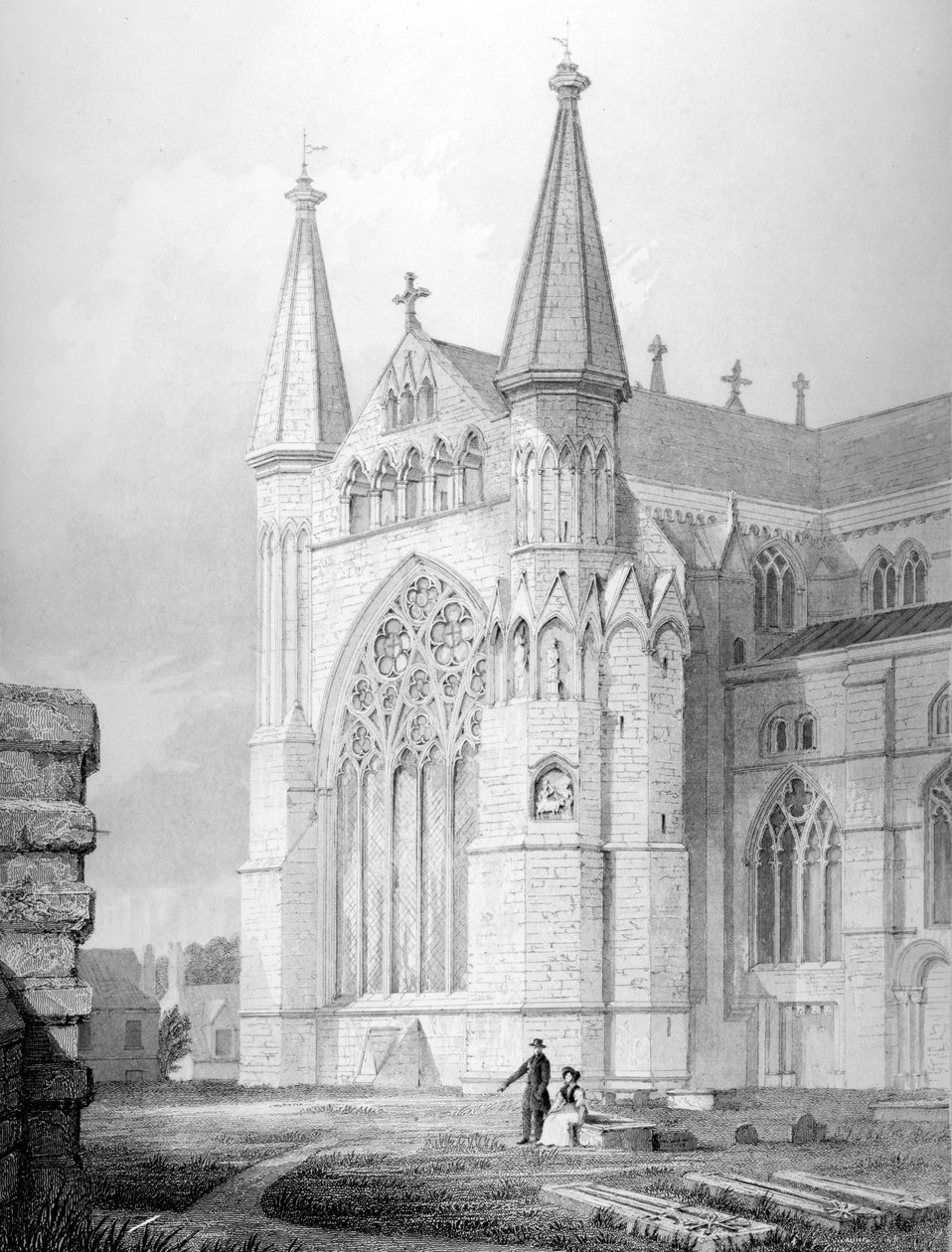 North End of Durham Cathedral, 1843 od English School