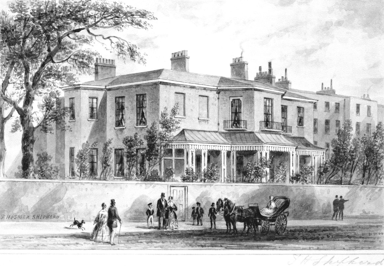 Severozápadní pohled na Camelford House, 1850 od English School