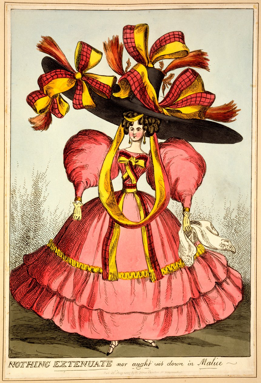 Nic Extenuate ani aught v Malice, 1827 (ručně kolorovaná rytina) od English School