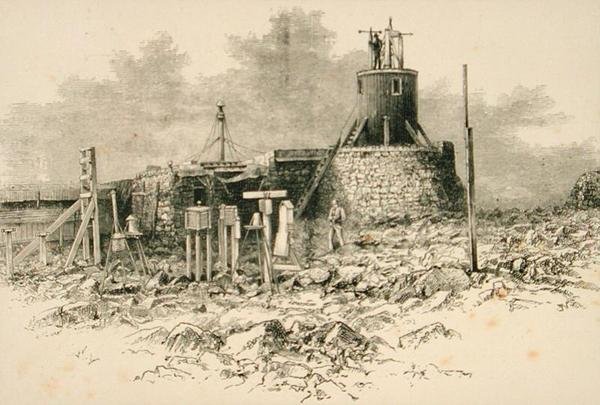 Stanice observatoře na vrcholku Ben Nevis, z 