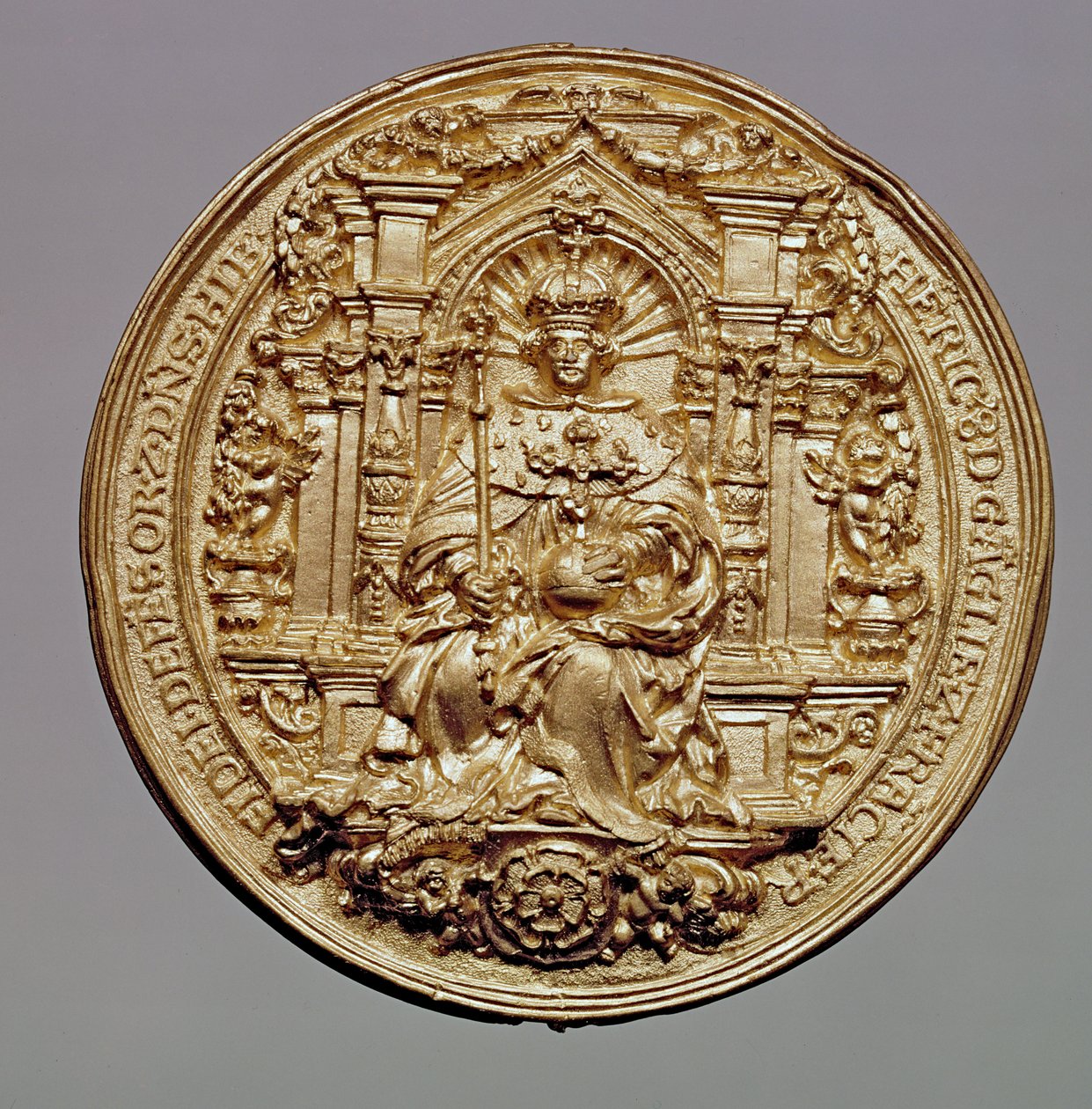 Avers pečeti Jindřicha VIII (1491-1547) (zlato) (viz 181809 pro rub) od English School