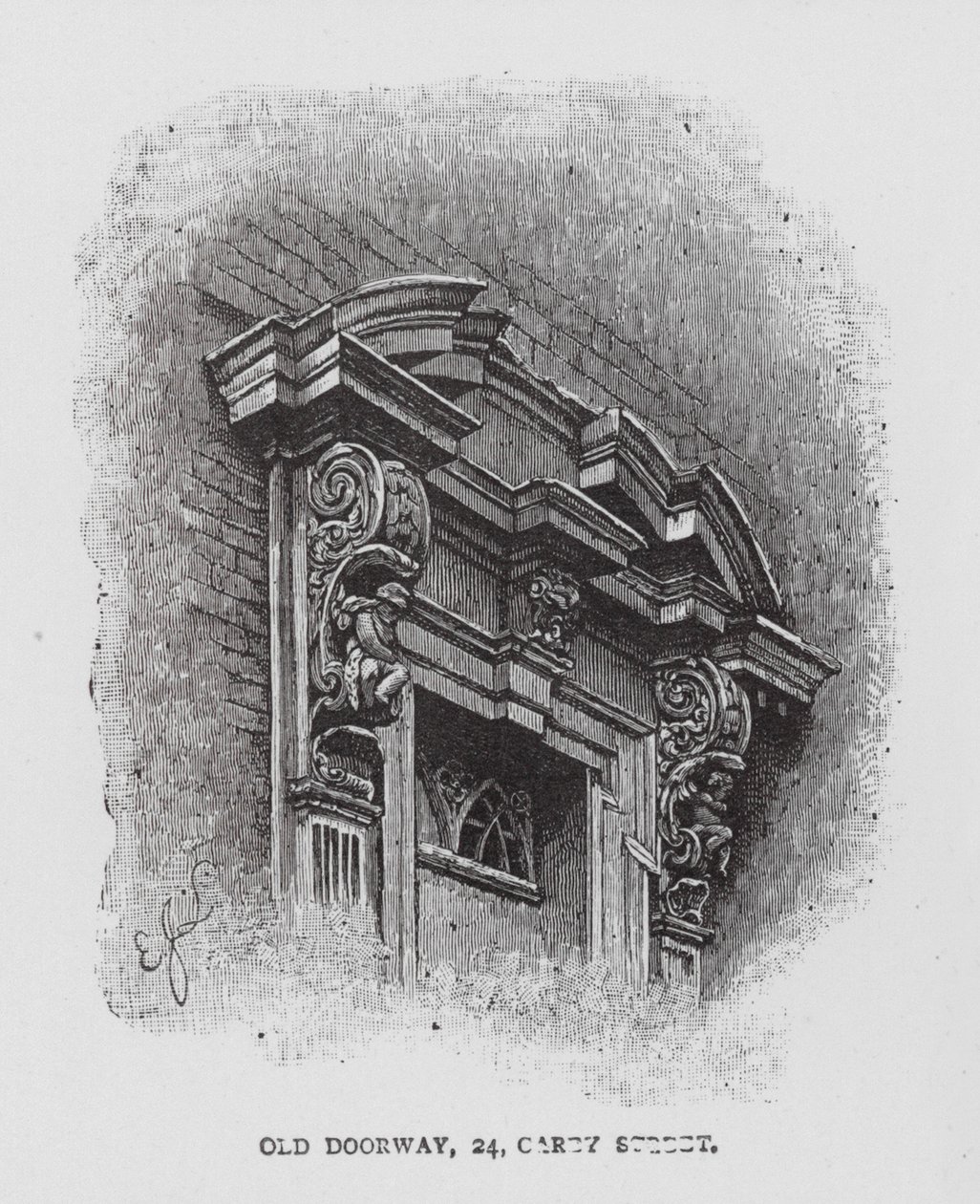 Old Doorway, 24, Carey Street (litografie) od English School