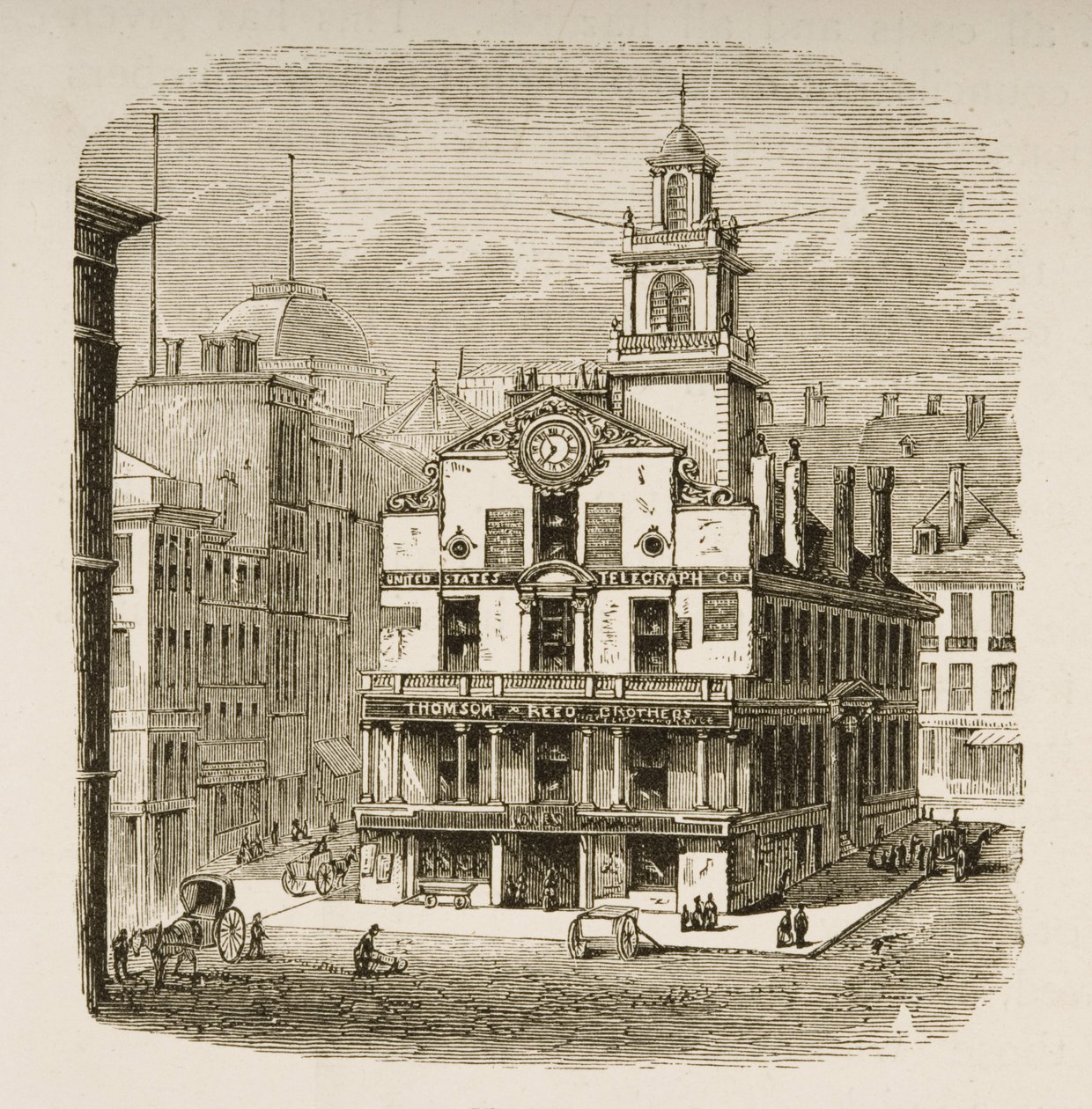 Old State House, Boston, kolem roku 1870, z 