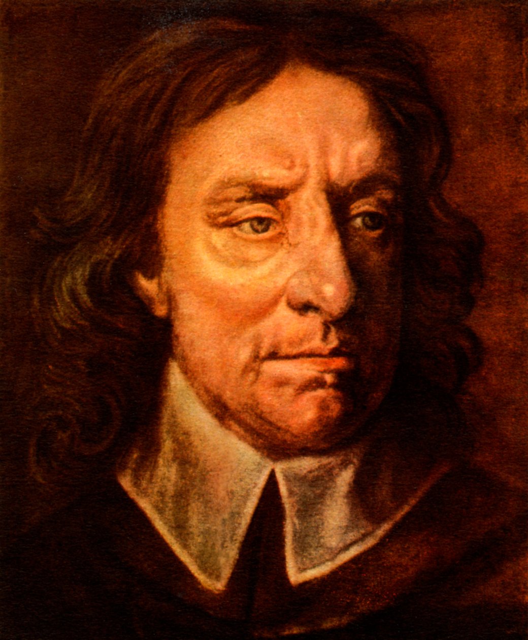 Oliver Cromwell, anglický vojenský a politický vůdce (tisk) od English School