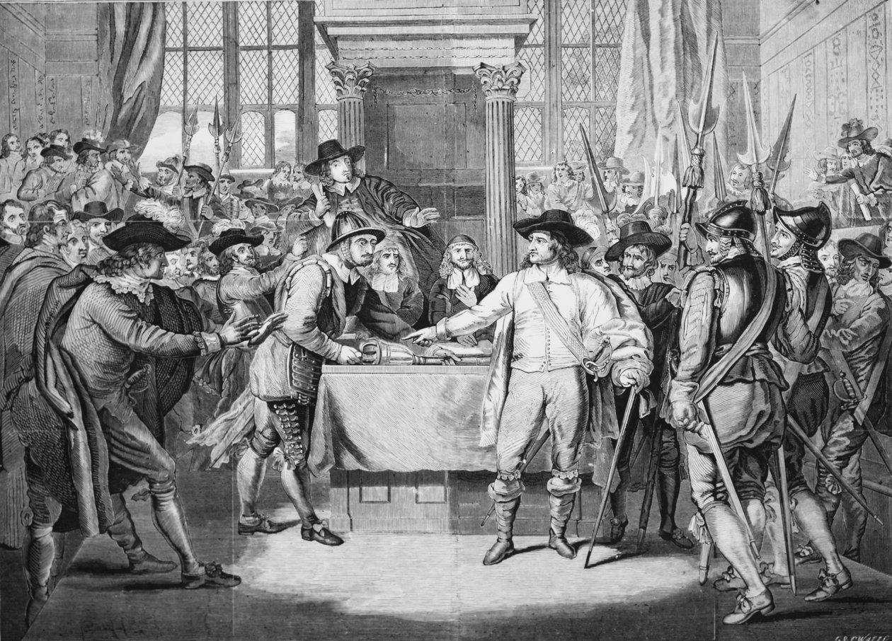 Oliver Cromwell rozpouští Dlouhý parlament od English School