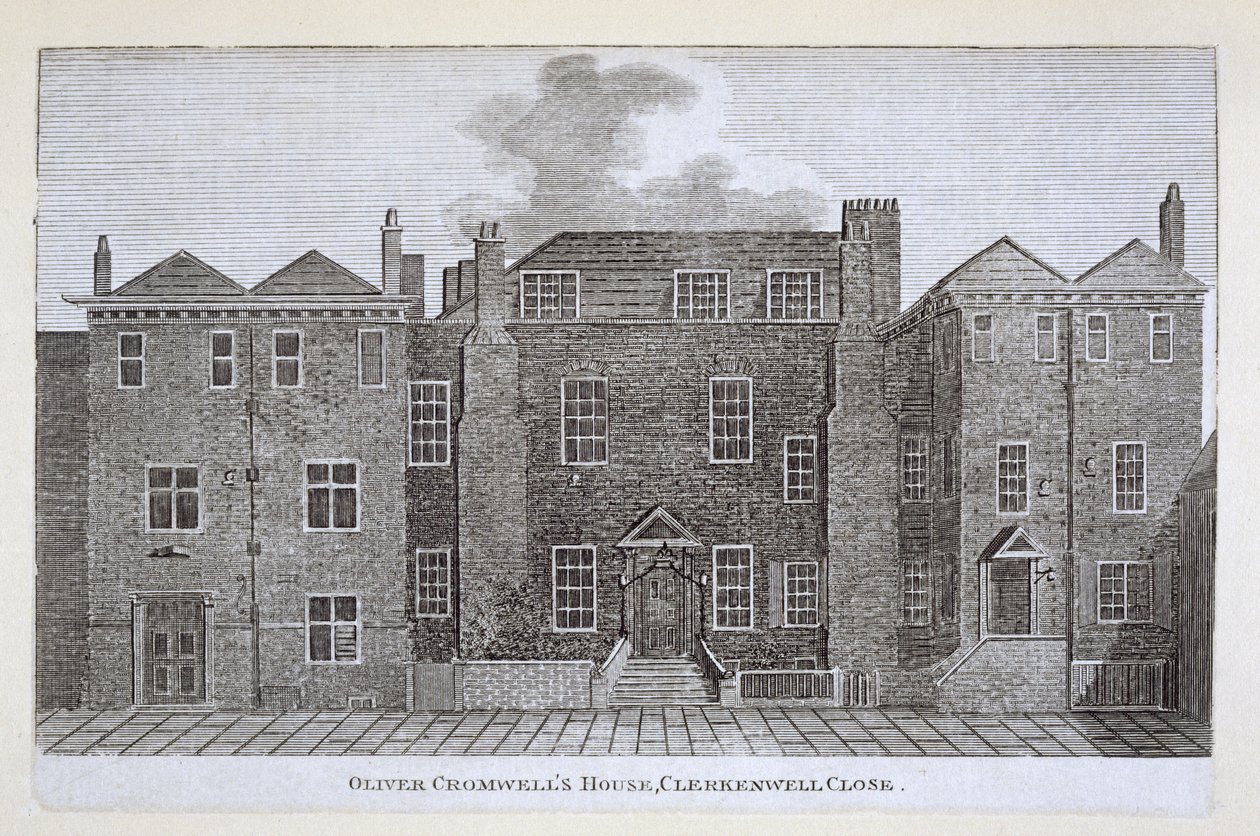 Oliver Cromwells House, Clerkenwell Close, 19. století od English School