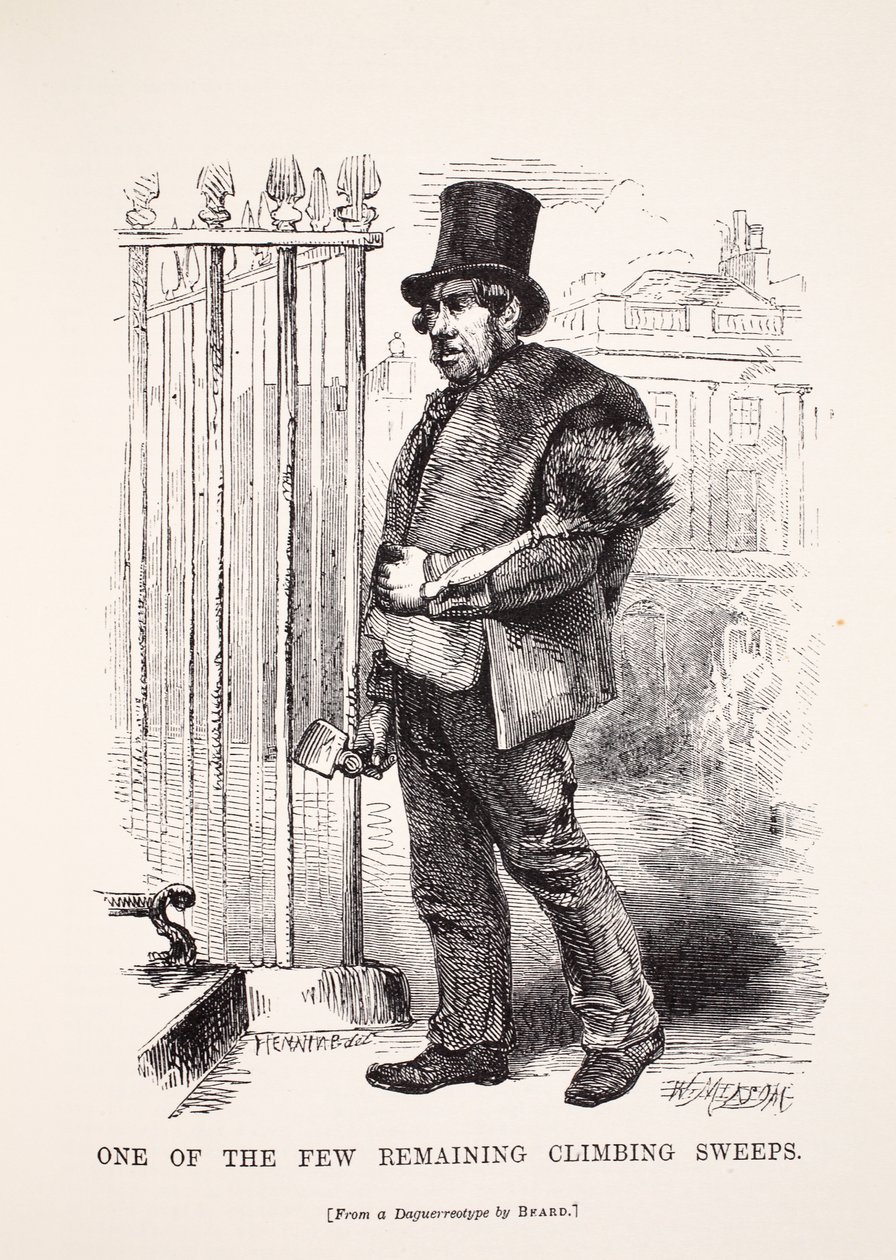 Jeden z mála zbývajících kominíků, z daguerrotypie Richarda Bearda, ilustrace z London Labor a London Poor od Henryho Mayhewa, hospoda. 1862 od English School