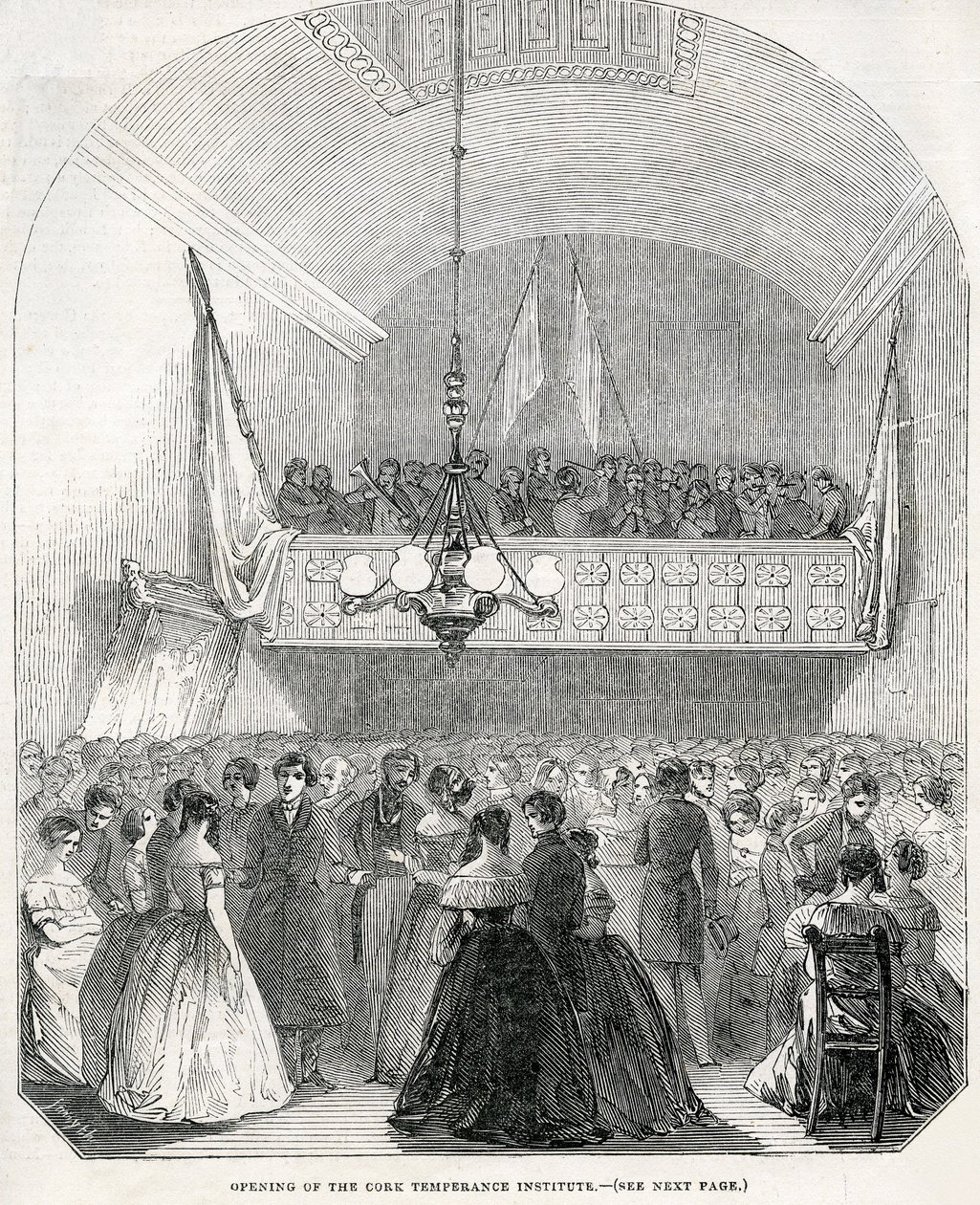 Otevření Cork Temperance Institute, 1845 od English School