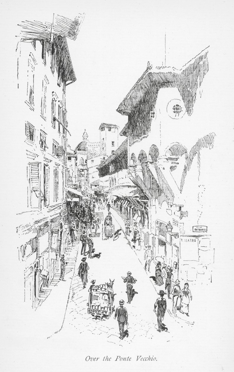 Nad Ponte Vecchio (litografie) od English School