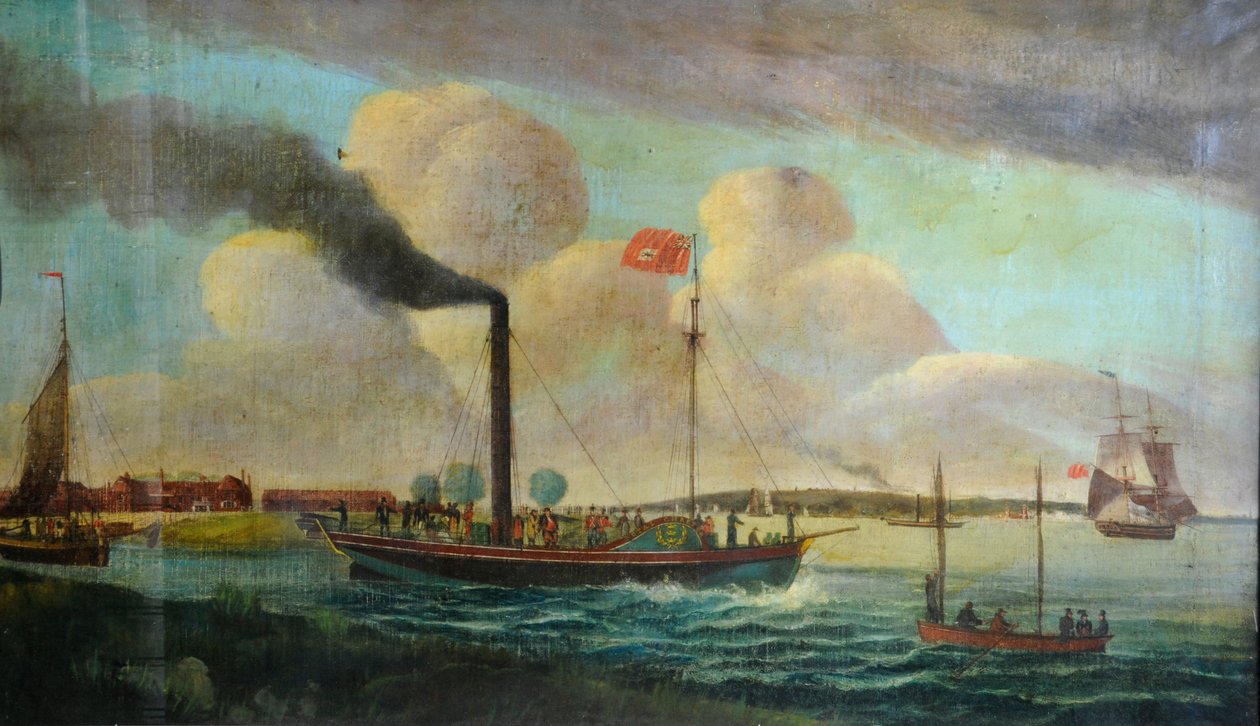 P.S. Královská listina na břehu vody v Bartonu, asi 1850 (olej na plátně) od English School