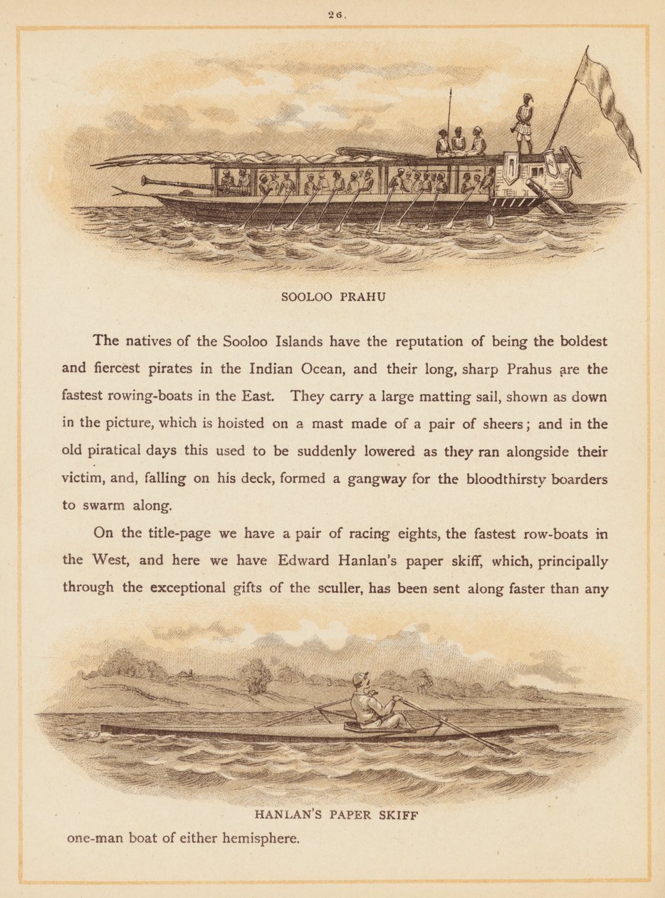 Stránka z knihy Lodě světa, konec 19. století (barevná litografie) od English School