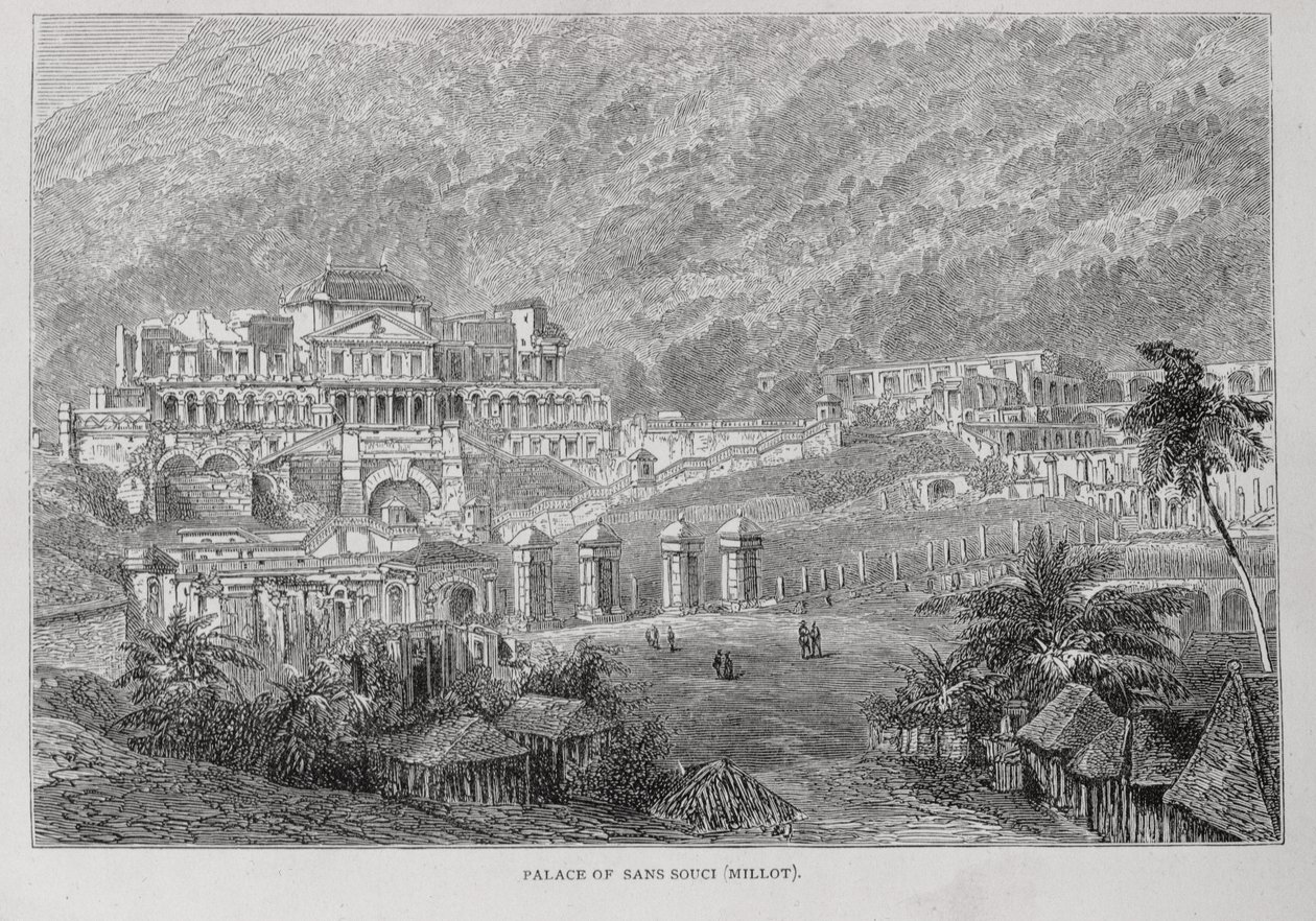 Palác Sans Souci, North Hayti, ze Santo Dominga Minulost a současnost Samuel Hazard, hospoda. v roce 1873 od English School