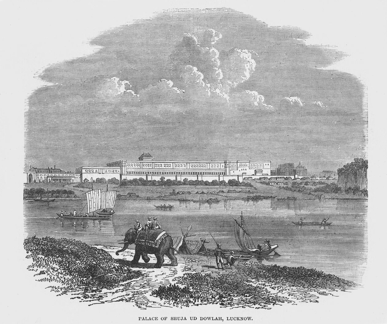 Palác Shuja Ud Dowlah, Lucknow (rytina) od English School