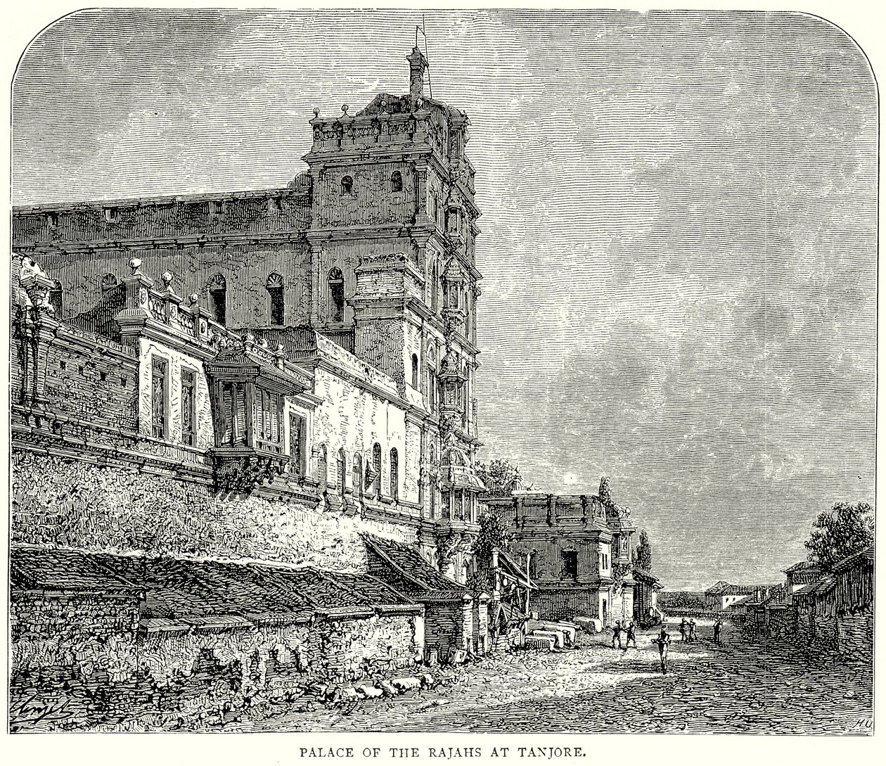 Palác rádžů v Tandžoru (rytina) od English School