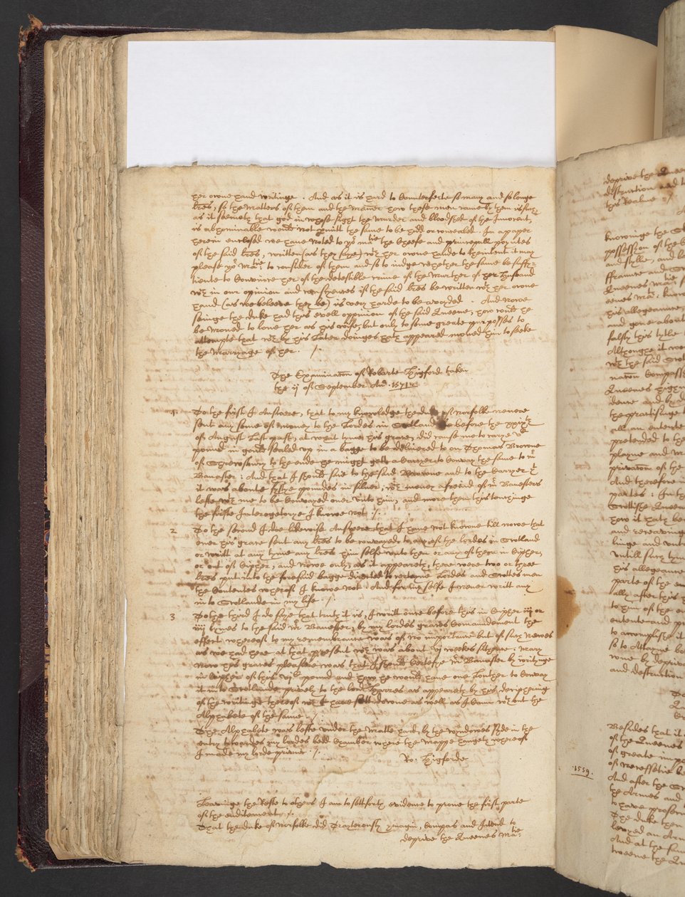 Dokumenty týkající se Mary Queen of Scots, Harley MS 290 f.115v, c.1550-1650 (pero & inkoust na papíře) od English School
