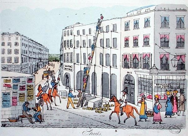 Pařížské ulice, z „De Paris a Douvres“ od Rogera Bookema od English School