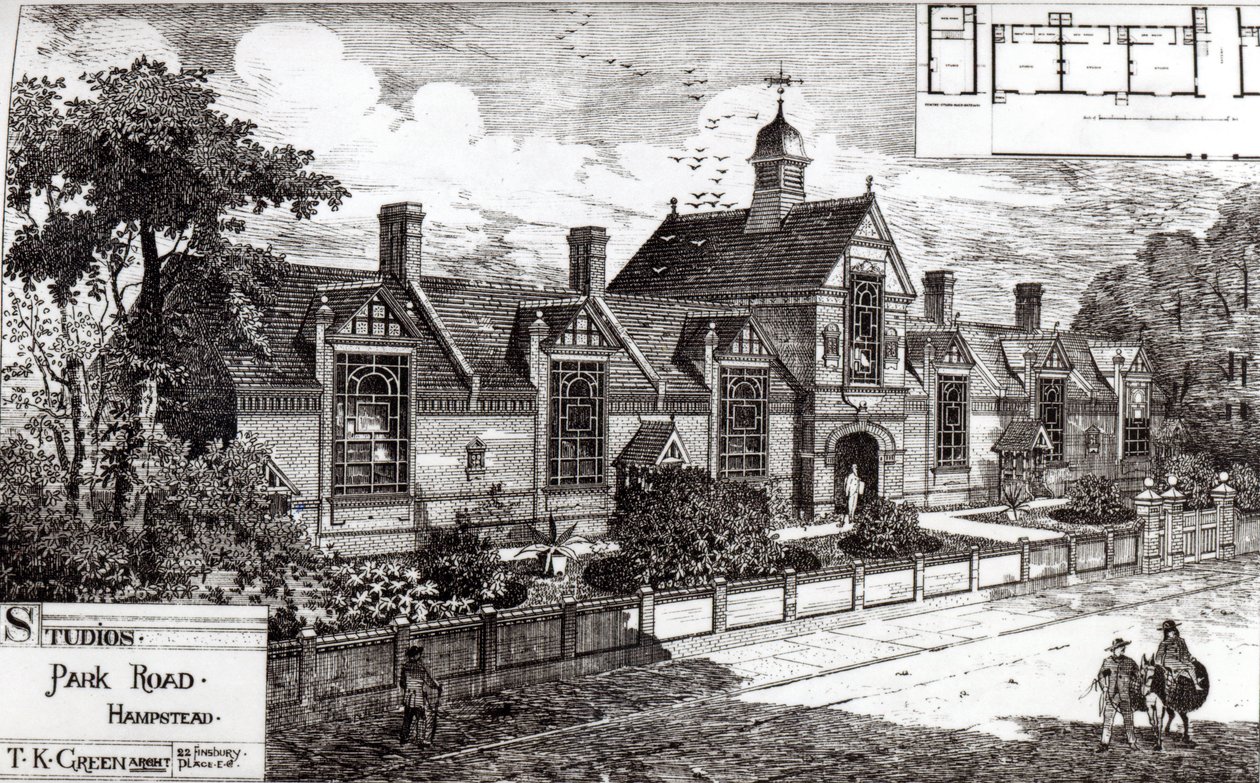 Park Road, Hampstead, z The Building News, 3. září 1880 od English School