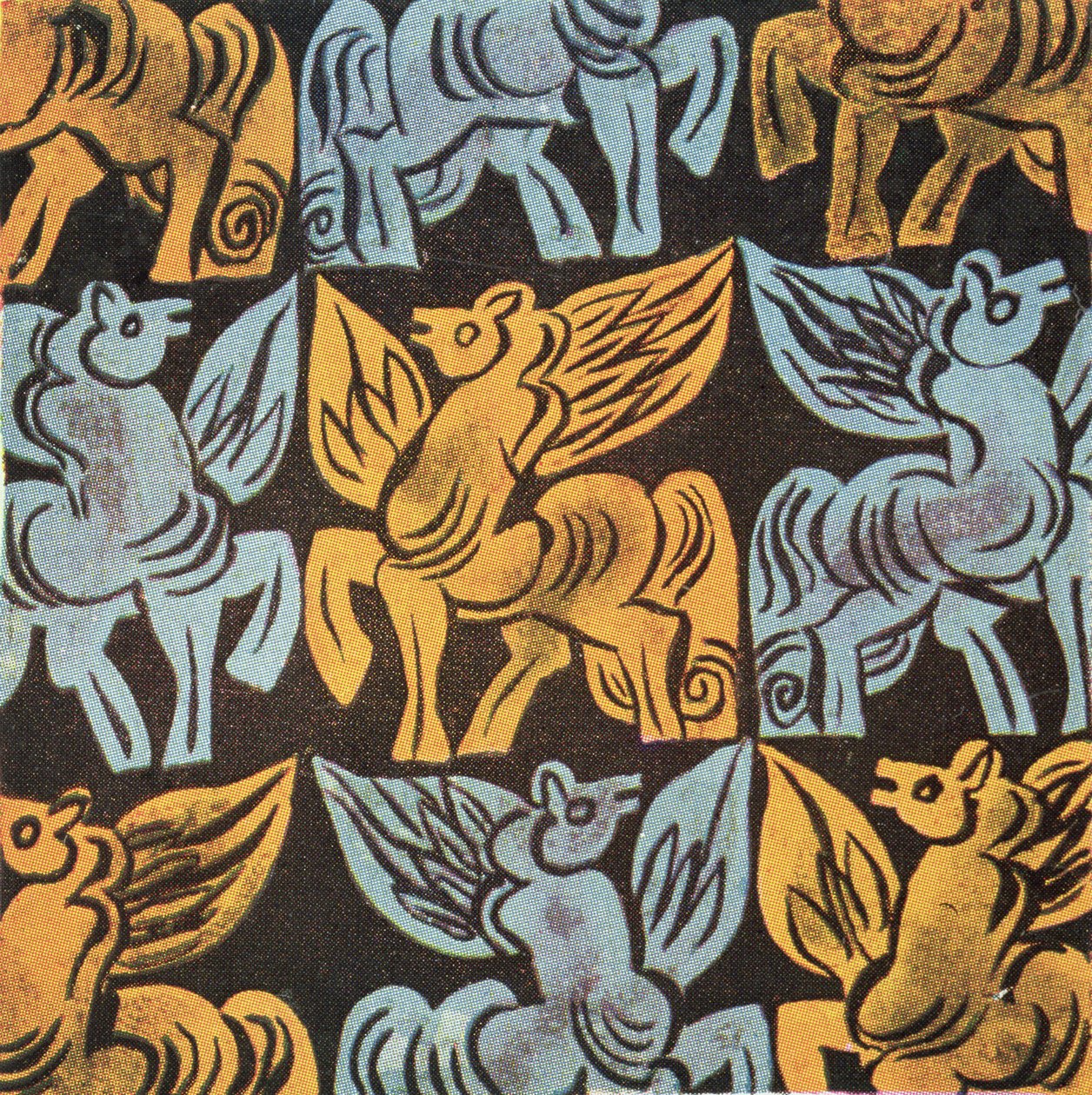 Pegasus design, možná Arts and Crafts Movement (inkoust na papíře) od English School