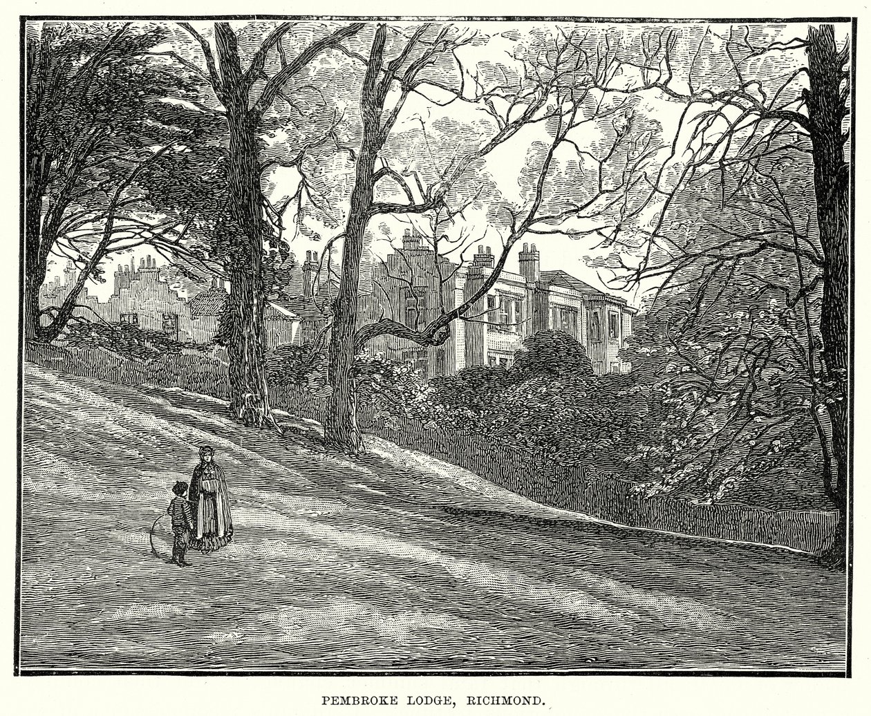 Pembroke Lodge, Richmond (rytina) od English School