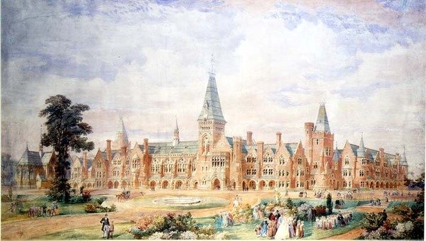 Perspektivní design pro školu nebo vysokou školu, c.1865 od English School