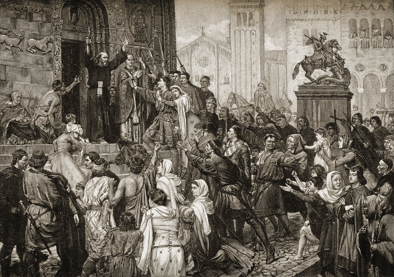 Petr poustevník (1050-1115) kázal během první křížové výpravy v roce 1095 od English School