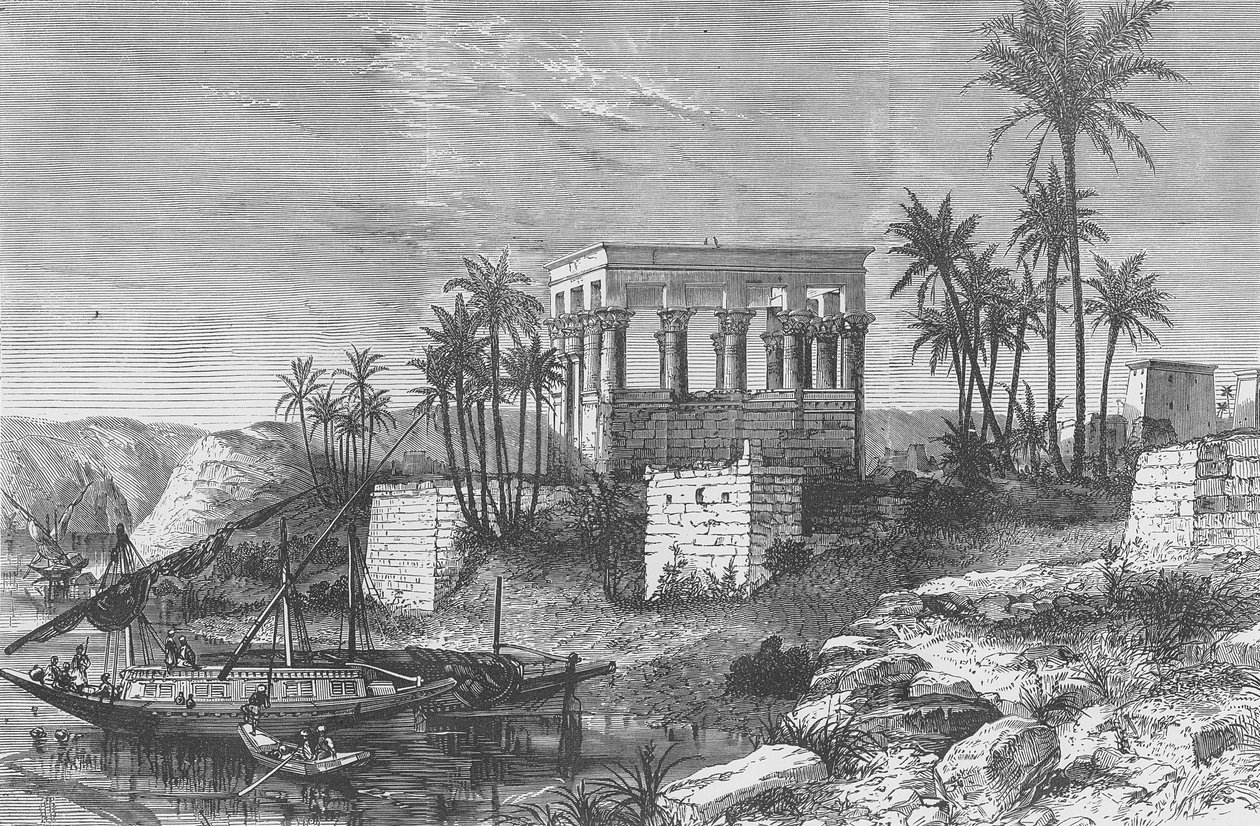 Postel faraonů na ostrově Philae od English School