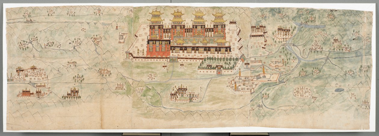 Obrazová mapa středního Tibetu v 7 sekcích od English School