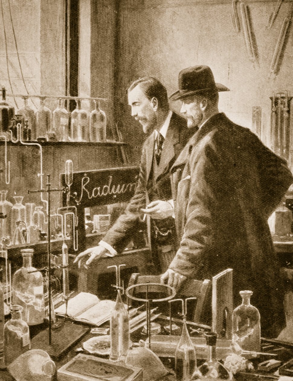Pierre Curie si povídá se sirem Williamem Ramsayem od English School