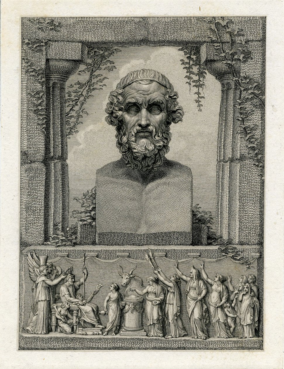 Pindar, starověký řecký lyrický básník (cca 522-cca 433 př.nl) (rytina) od English School