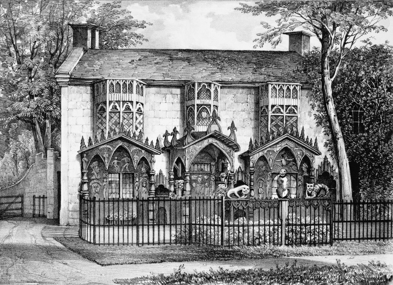 Plas Newydd, poblíž Llangollen, Wales, sídlo lady Eleanor Butlerové a slečny Ponsonbyové od English School