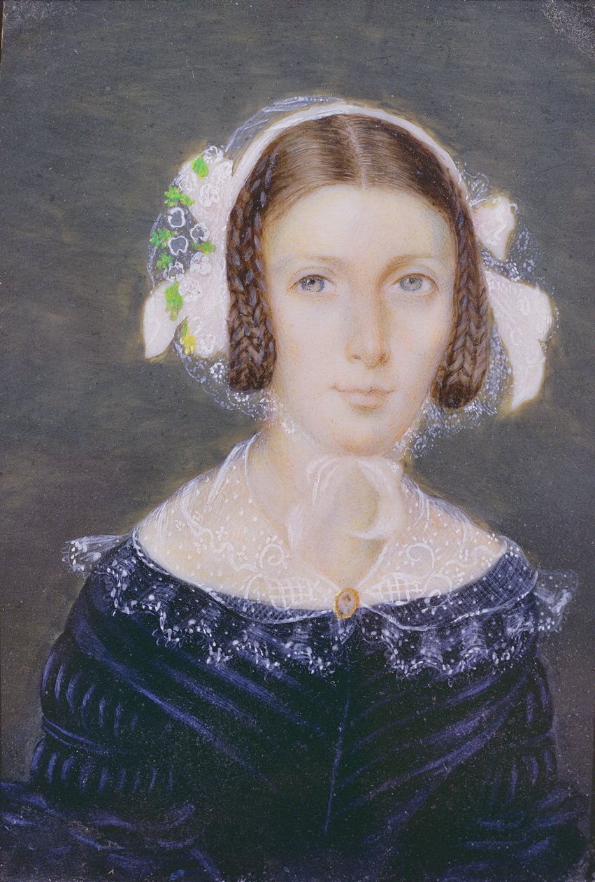 Portrétní miniatura Fanny Brawne, 1833 (wc na papíře) od English School