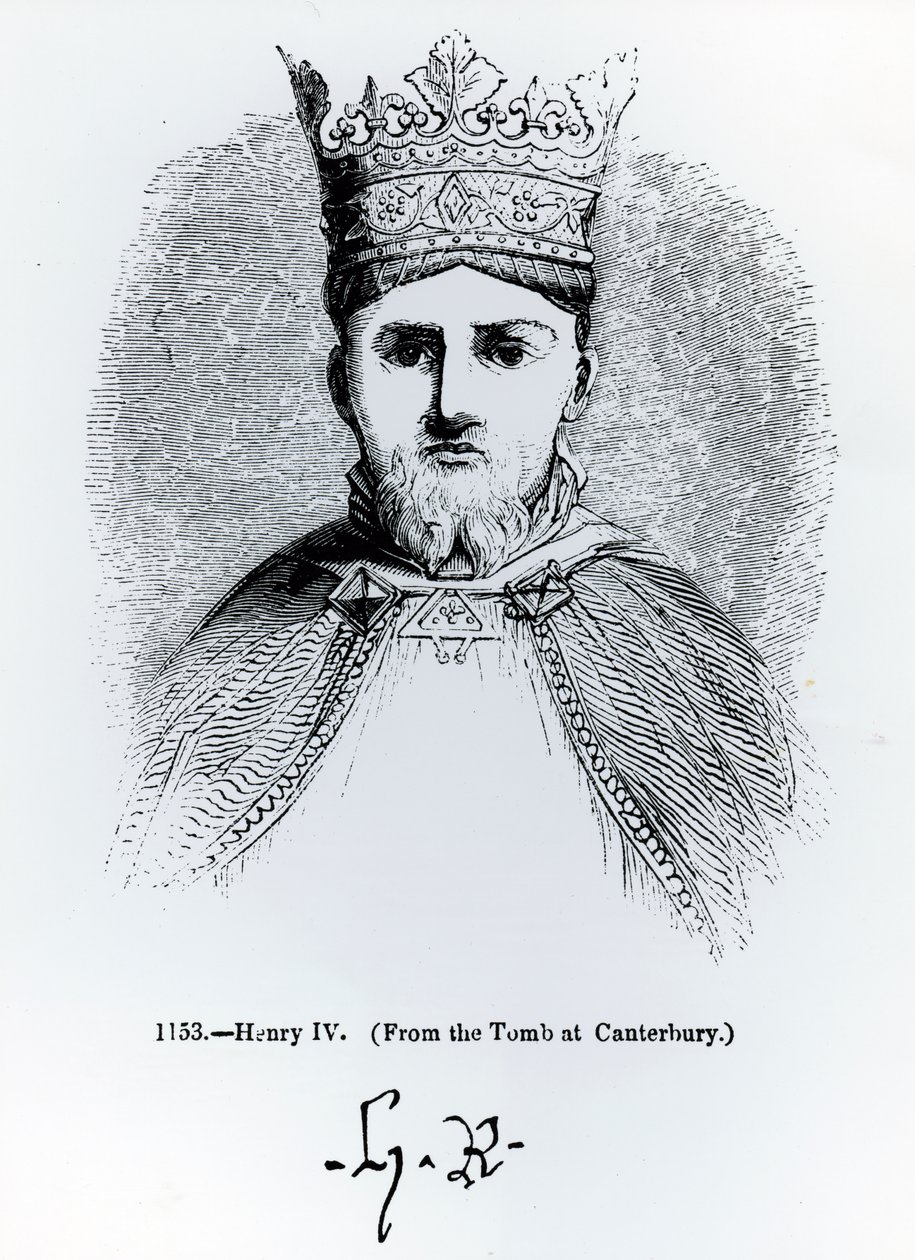 Portrét a podpis Jindřicha IV. (1366-1413) od English School