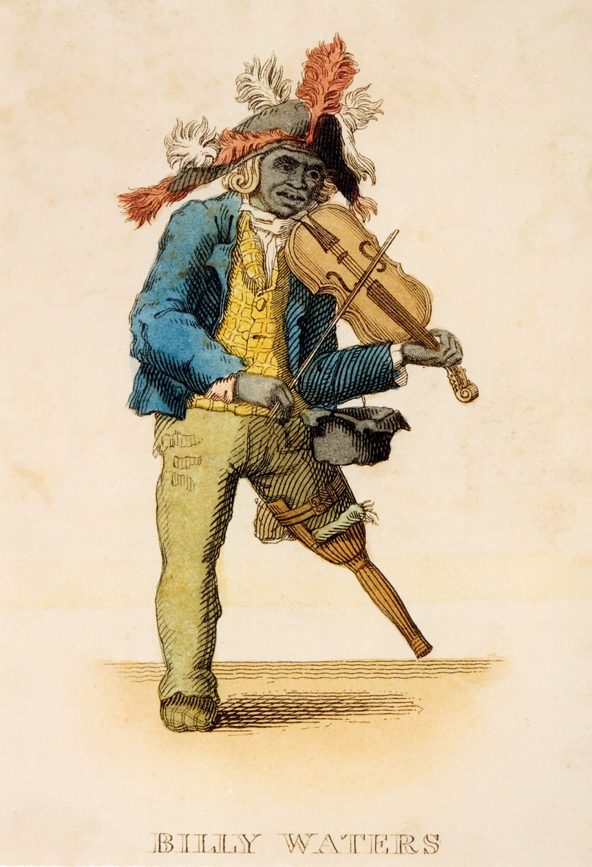 Portrét Billyho Waterse, kolem roku 1820 (lept a rytina s wc) od English School
