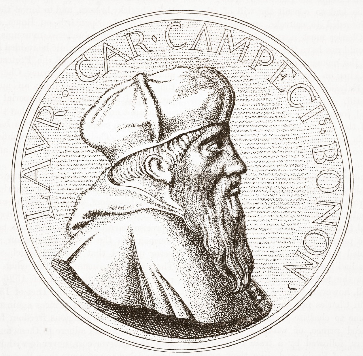 Portrét kardinála Campeggia, ilustrace z Dějin protestantismu od Jamese Aitkena Wylie (1808-1890), hospoda. 1878 od English School