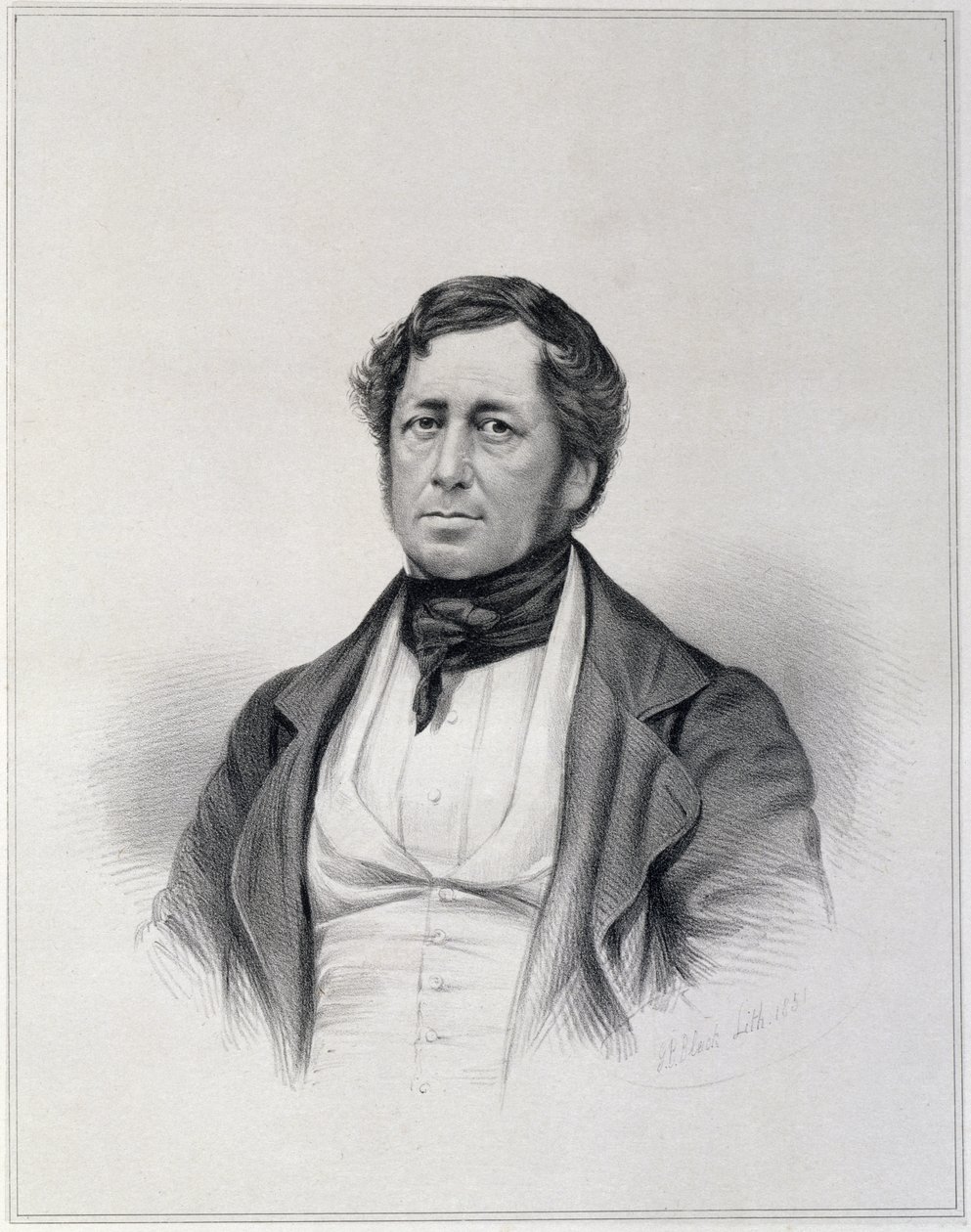 Portrét Charlese Josepha Hullmandela (1789-1850), vyrytý G.B. Bleck, 1851 od English School