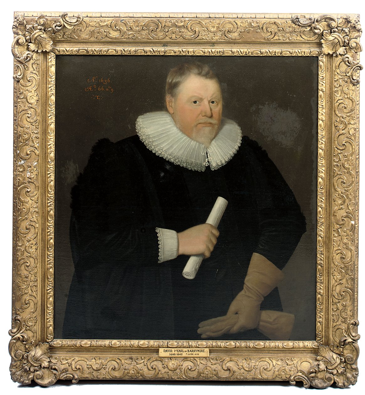 Portrét Davida, 1. hraběte z Barrymore, kolem roku 1636 od English School