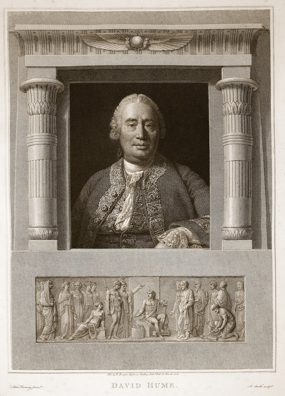 Portrét Davida Humea, ilustrace od Davida Humese Historie Anglie, hospoda. od R. Bowyera, Londýn, 1812 od English School