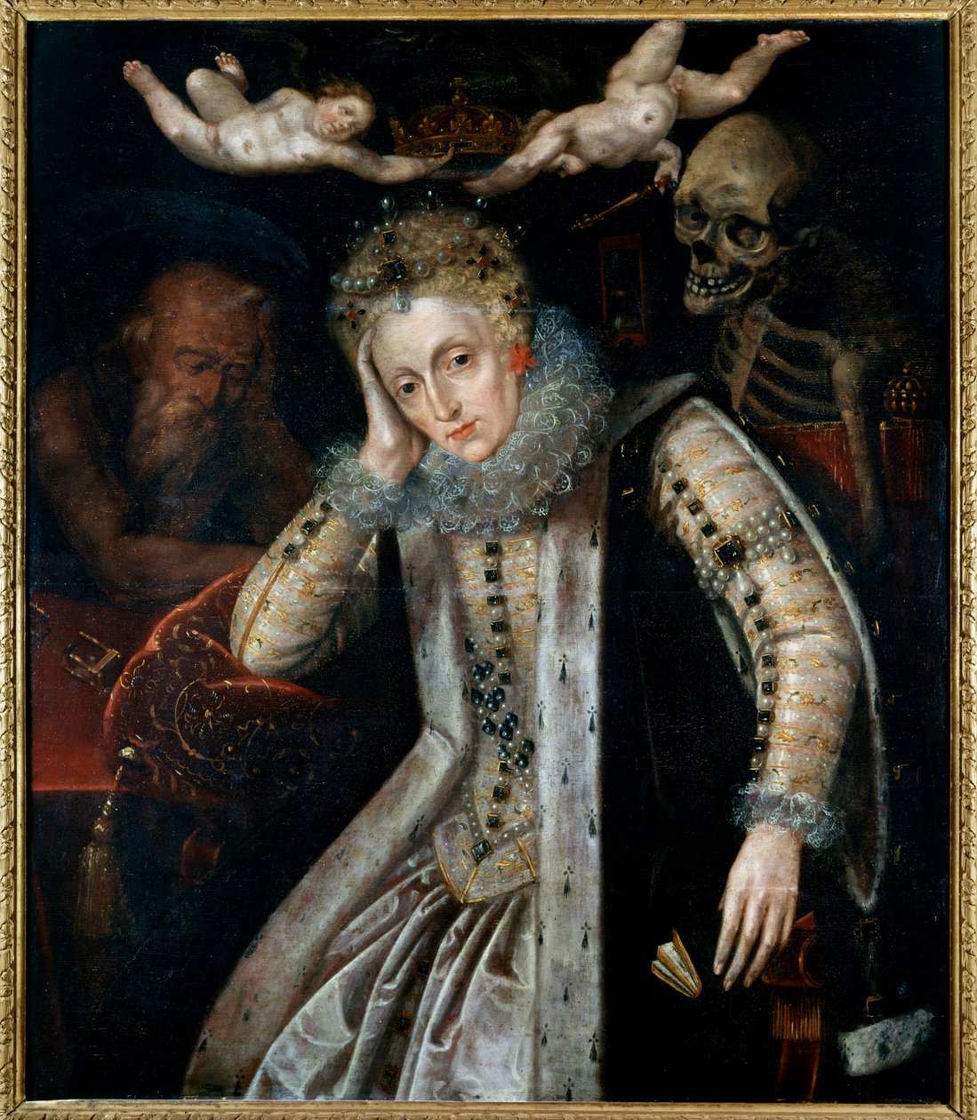 Portrét Elisabeth Iere, anglické královny (1533 - 1603), ke konci jejího života. Malování anglické školy od English School