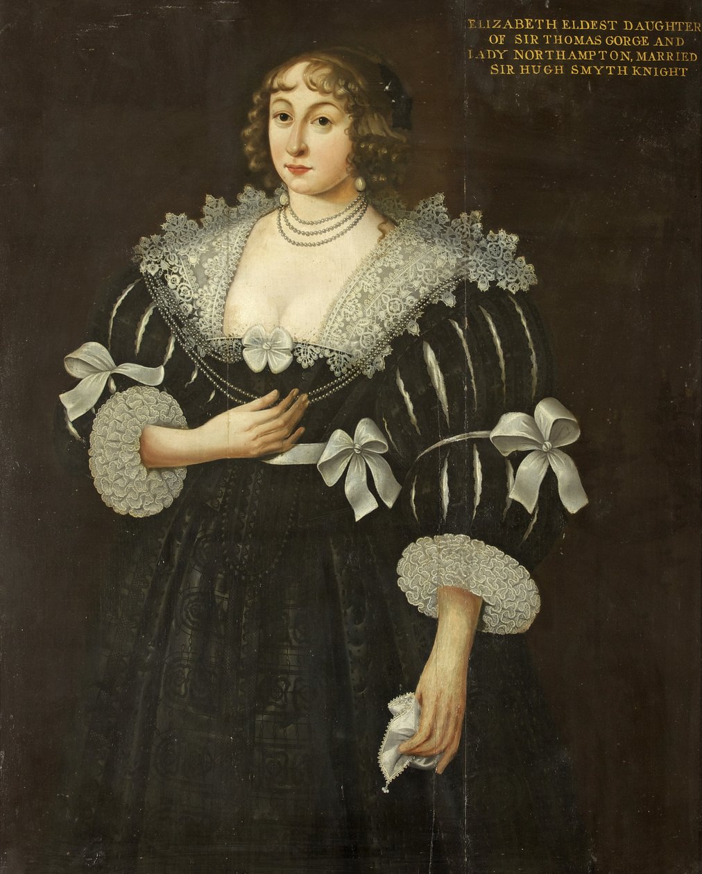 Portrét Elizabeth Gorges (olej na panelu) od English School