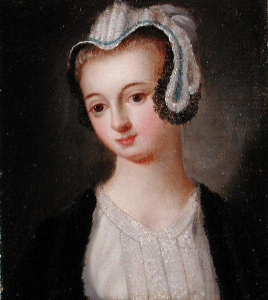 Portrét Faith Hardwickové (olej na desce) od English School
