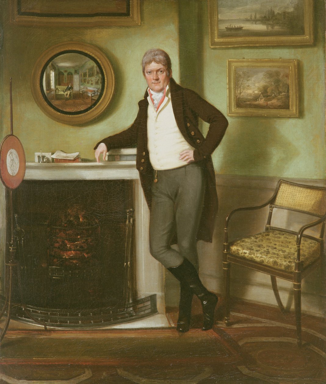 Portrét George Hencella v jeho studii, kolem roku 1800 od English School