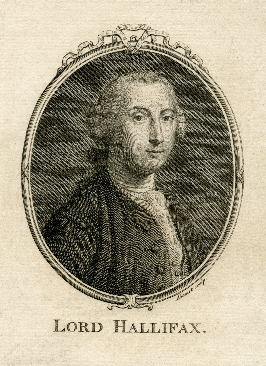 Portrét George Montagu Dunka, 2. hraběte z Halifaxu (1716-71), vyryl Aliamet od English School