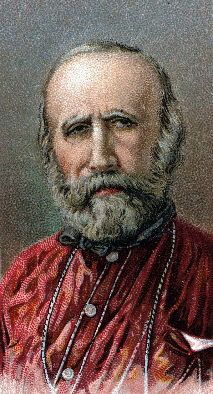 Portrét Giuseppe Garibaldiho (1807-1882) - Ze série "" Leaders of Men "" - Chromolitografie - Anglická škola, 20. století - od English School